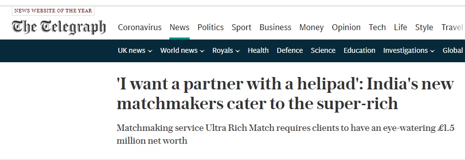 The Telegraph London - Ultra Rich Match